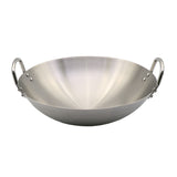Stainless Steel Non Coating Woks Gas Cooker Traditional Handmade Pot With Double Ear Chef Fry Wok