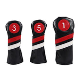 3Pcs Driver/Fairway Wood/Hybrid Club Head Cover Set Leather Golf-Club Headcovers Portable Golf Accessories for Women Men NEW