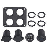 DIY 4 Hole Switch Panel Waterproof Voltmeter 3.1A Dual USB Charger Cigarette Lighter Socket For RV Car Boat Vehicles Truck Yacht