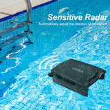 Solar Powered Cordless Robotic Cleaner with Dual Charging Auto Obstacle Avoidance Escape Function Pool Skimmer Robot