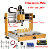 Mini Router Pro Aluminum Frame CNC 3018 Plus Upgrade Kit NEMA17 Stepper Motor 500W Spindle Limit Switch Offe Control