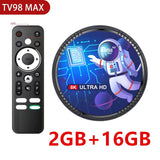 TV98 MAX Android 12 Smart TV Box Allwinner H618 4G 64GB 8K 2.4G 5.8G Dual Band WiFi6 BT4.0 Voice Remote Control Set top box