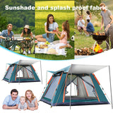 Quick Open Automatic Camping Tent with Canopy - Sun-Protection Beach Travel Tent for Family of 3-4/4-6 People