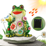 Solar Animal Statues Resin Figurine Waterproof Outdoor Frog Sculpture for Garden Patio Lawn Yard Housewarming Gifts