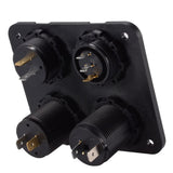 4 In 1 Car Dual USB Charger 4.2A Voltmeter 12V Cigarette Lighter ON-OFF Switch for Boat Marine RV Truck Camper Vehicles