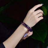 Natural Color Fluorite Bracelet  Iridescence Thousand Layer Pattern Ice Field Stone Amethyst Round Bracelet