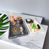 1pc Natural Marble Polished Bathroom Storage Tray, Multi-functional Tray, Toiletries Storage, Towel Tray, Cosmetics Storage, Jewelry Storage, Natural Grain, Fashion And Luxury, Neat And Beautiful, Functional And Practical, Bathroom Decoration