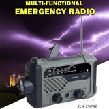 AM/FM Radio, Multi-functional Reading Lamp, Flashlight with SOS Alarm - Solar Charging 2000mAh Power Bank for Outdoor Emergency