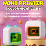 M10 Mini Pocket Thermal Instant Photo Printer 7-Color LED Light Label Maker hine BT Wireless Connect Compatible Android iOS