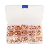 280PCS/Set Washer Copper Sealing Solid Gasket Washer Sump Plug Oil For Boat Crush Flat Seal Ring Tool M5-M20