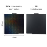 PET+PEY Build Sheet 257x257mm Spring Steel Plate Double-Sided Smooth for Bambu Lab X1/X1C/P1P/P1S/A1 3D Printer