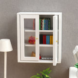 1:12 Miniature White Wall Cabinet Hanging Storage Organizer Cupboard Dollhouse Furniture Decor