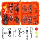 141Pcs Kit 3 Way Lock Snaps e Connector Barrel Swivels for Trout Freshwater Saltwater Sea Fishing