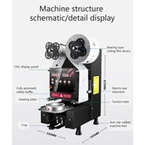 220V/110V Commercial Intelligent Seag hine Fully Automatic Packaging Milk Plastic Paper Tea Cup Sealer for Film