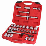 Kinbox 32PCS 1/2"DR.Socket Wrench Complete Tool Box Set