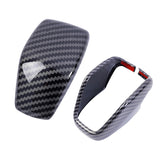 2PCS Car Gear Shift Cover Anti-Scratch Sticker Decor Carbon ABS Fiber Shifter Knob Trim for 20-21 Toyota Highlander RAV4