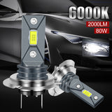 2PCS H7 Fog 9005 H4 H11 H16 Headlight LED Bulb 160W 12V-24V 6000K White Front Light Plug and Play Car Accessories