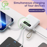 18650 Battery Mobile Power Kits DIY Charging Treasure Kit With LED Light Self-wired Detachable 4-wire 3 Cells