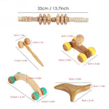 Wooden Roller Muscle Trigger Point Cellulite Fat Removal Scraping Reflexology Abdomen Full Body Stress Relief Massager