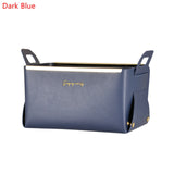 PU Leather Folding Tray Jewelry Cosmetic Container Box High Capacity Storage Box Home Desktop Sundries Decor Tray With Handle