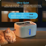 2.5L Intelligent APP control Cat Drinking Automatic Stainless Steel Pet Dogs Water Dispenser Fountain For Multiple Pets
