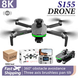 S155 Drone 360° obstacle avoidance 6000M Transmission GPS positioning Three-Axis Anti Shake Gimbal Aerial Vehicle Control Toy