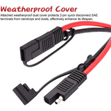 2pcs 30cm 10AWG to SAE DC Power Quick Disconnect/Connect Automotive Extension Cable with Dust Cap