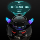 Wireless Bluetooth Speakers Cool Little Devil Look Mini Desktop Subwoofer Portable Radio Stereo Sound Speaker With LED Time Display