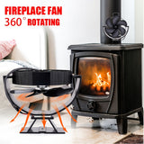 1pc Fireplace Fan, Wood Stove Fan  Adjustable 360° Rotation Black Round Back Bracket Small Trapezoidal Base , Non Electric Fan For Wood, Thermoelectric Fan Thanksgiving Halloween Christmas Gift Fall Winter Essential Fireplace Accessories
