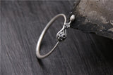 Sterling Silver Carved Small Fish Bracelet Retro Ethnic Style