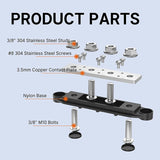 250A 12V Bus Bar Power Distribution Block 12 Volt DC Busbar 4 3/8" Posts 6 x #8 Screws for Marine Automotive RV Solar Wiring