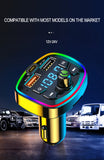 Type-C Car Mp3 Player Bluetooth 5.0 FM Transmitter PD Dual USB Charger Atmosphere Light U Disk TF Card Lossless Music Player