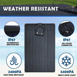 300W Portable Flexible ETFE Solar Panel Kit High Efficiency Monocrystale Cells, Waterproof, Foldable for 12V Battery Charging