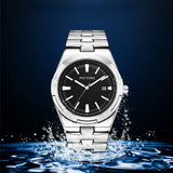 PINTIME Men's Watches Stainless Steel Strap Fashion Quartz Wristwatch Calendar Luminous Waterproof 3br Casuals Reloj Hombre Gift