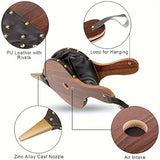 1pc Fireplace Bellows Large Wood Air Blower Cast Nozzle For Outdoor Camping BBQ Grill Chimney Hand Bellow Pump Pit Barbeque Fire Tools Accessories With Hanging Strap