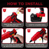 Cordless 30s Quick Preheat Hot Melt Gun with 30 Pcs 7mm Glue Stic for Milwaukee 18V Battery (No Battery)