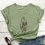 Floral Ghost Print Short Sleeve