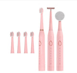 Multifunctional Electric Adult USB Sonic Soft Bristle Toothbrush Portable Household Beauty Cleansing Instrument