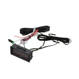 0.56" Digital 5~60v Voltmeter Clock Meter Inside / Outside Temperature Double Sensors for Automotive Motorcycle