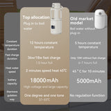 Portable Stainless Steel Electric Kettle - 400ml Capacity, 37-55℃ Adjustable Temperature, Wireless Instant Water Warmer