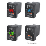 Top-2X New QC3.0 USB Car Socket PD Type-C Charger With LED Blue Digital Voltmeter For Toyota Quick Charge