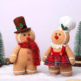2PCS Man Toys Pillows Stuffed Christmas Gingerbread Plush Doll