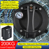 Electric Suction Cup - 200KG Load, 8in/9in Heavy Duty for Granite, Ceramic Tile & Glass Lifting. Type C Charging.