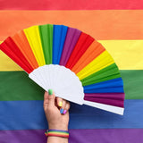 20 Pack Rainbow Folding , Hand Held Fan Gay Pride LGBT Fans For Parties Festival Events Dance Supplies