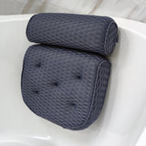 3D mesh with suction cup bathtub non slip washable pillow, bathroom shower pillow