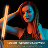 20W Handheld RGB Stick LED Light Wand 3000K-6000K Dimmable Remote Control for Party Live Streaming Video Shooting