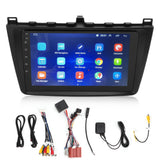 GPS Navigation Multimedia Player 9in Wifi FM Radio Handsfree 16GB+1GB for Car Replacement for Mazda 6 GH 2007‑2012