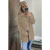 Women's Solid Lapel Loose Single Breasted Jacket