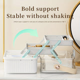 1pc Transparent 3-layer Storage Box With Cover And Handle, Large Capacity Multifunctional Dust-proof Storage Case For Keeping Cosmetics, Medicines,carrying Cases