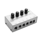 HA400 Mini Headphone Amplifier Ultra-Compact Stereo Audio Amplifier 4 Channels With Power Adapter 10MHz Earphone Amp for Music